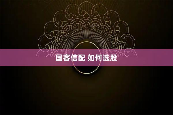 国客信配 如何选股