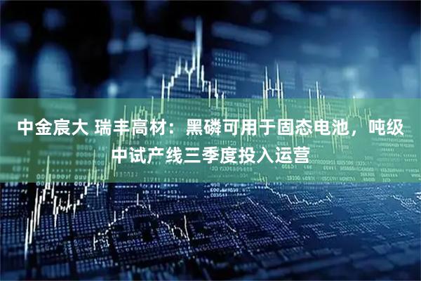 中金宸大 瑞丰高材：黑磷可用于固态电池，吨级中试产线三季度投入运营